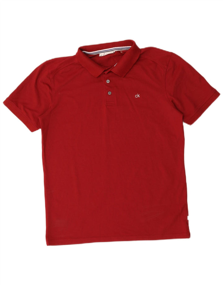 Polo de golf Calvin Klein para hombre rojo mediano