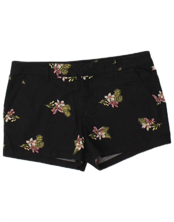 Pantalones cortos chinos VOLCOM para mujer W29 Algodón floral negro mediano