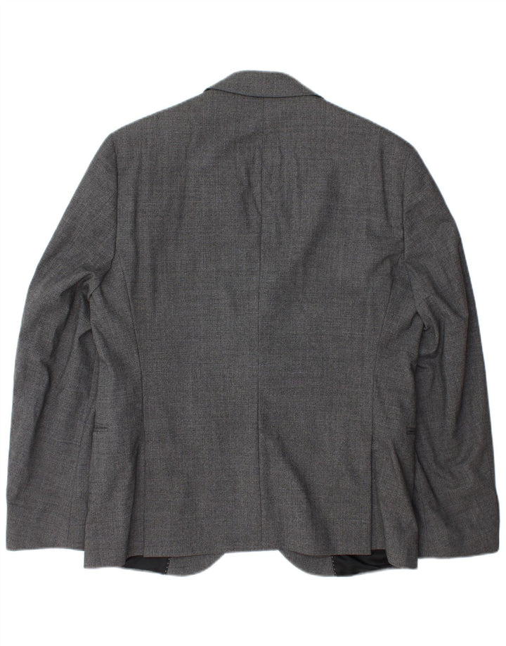 Daniele Alessandrini Chaqueta tipo blazer de 2 botones para hombre IT 52 XL Pata de gallo gris