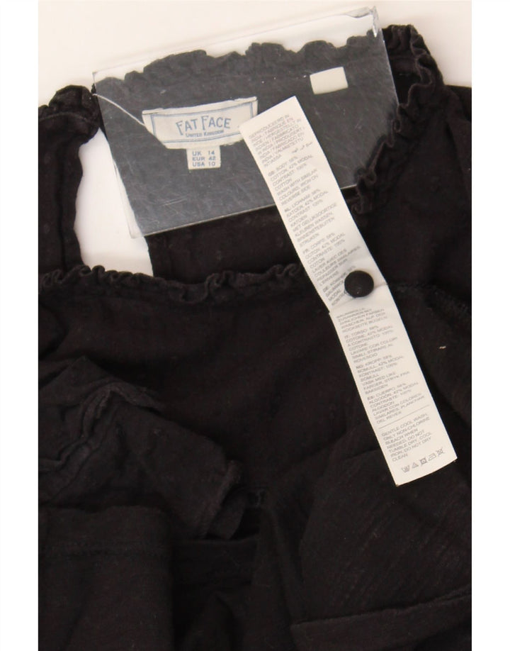 Blusa para mujer Fat Face Top UK 44 Grande Algodón negro