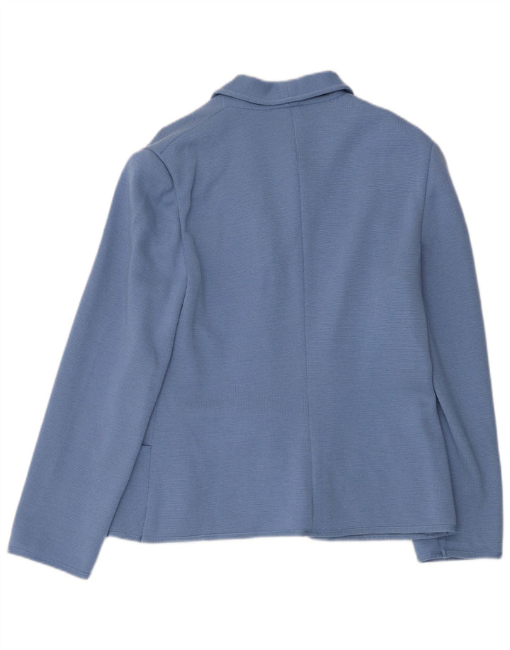 Luisa Spagnoli Chaqueta tipo blazer de punto con 3 botones para mujer UK 40 Azul medio