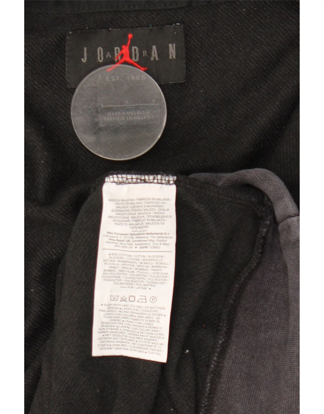 Jordan - Sudadera con capucha y cremallera para hombre, talla grande, algodón gris