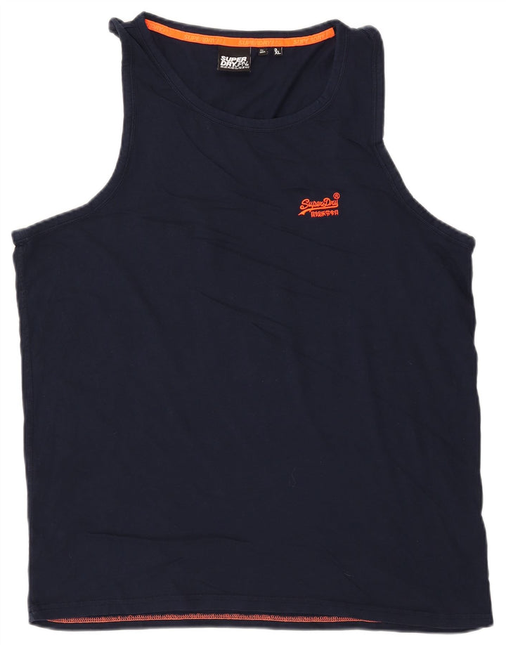 Superdry Camiseta Sin Mangas Para Hombre 3XL Algodón Azul Marino