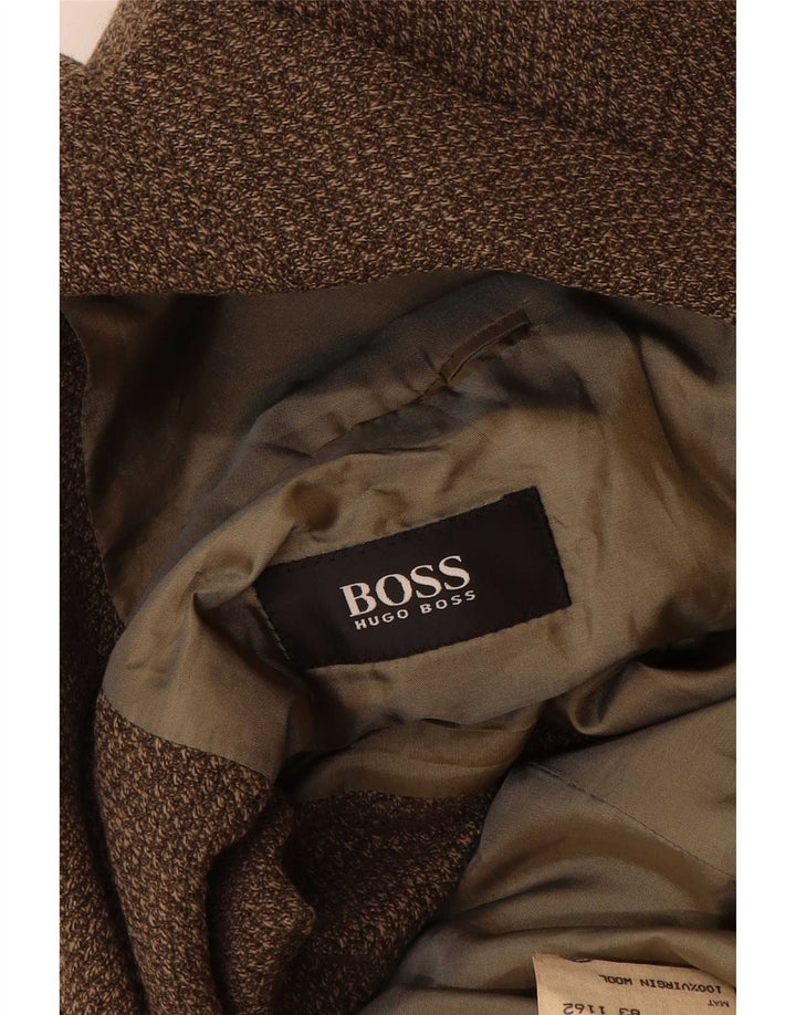 Hugo Boss Chaqueta tipo blazer de 3 botones para hombre EU 52 XL Lana virgen marrón