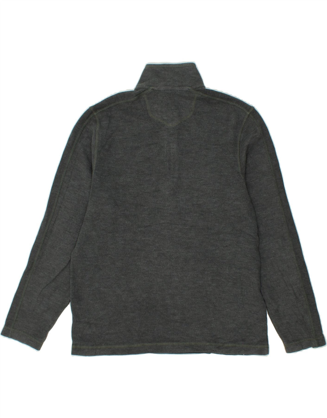 EDDIE BAUER Mens Zip Neck Sweatshirt Jumper Medium Grey Cotton Vintage Eddie Bauer and Second-Hand Eddie Bauer from Messina Hembry 
