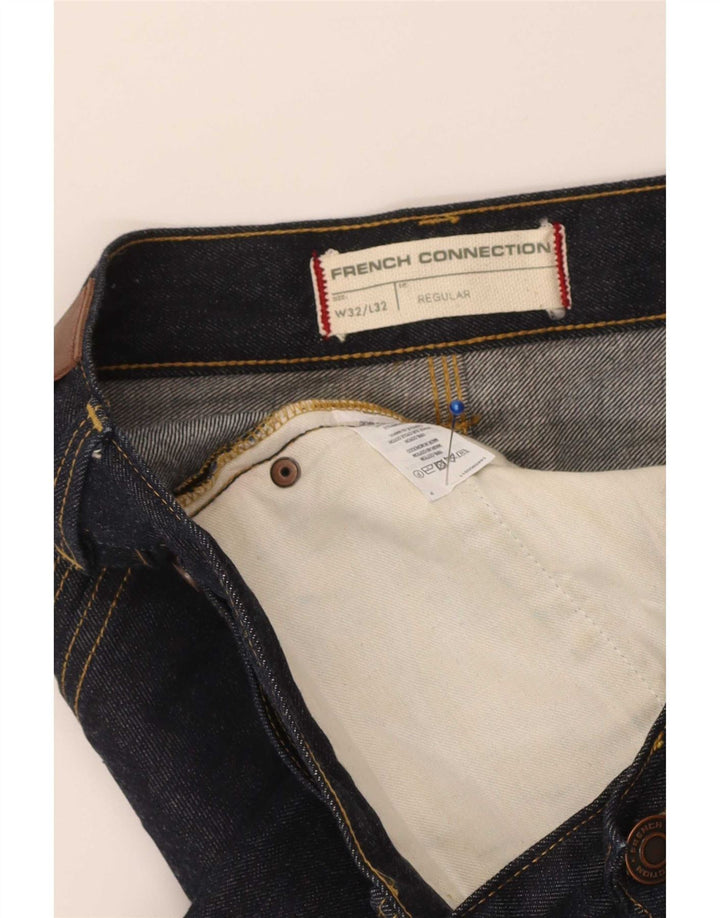 French Connection Vaqueros rectos regulares para hombre W32 L32 Algodón azul marino