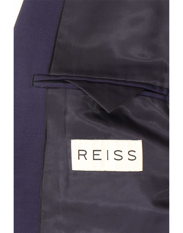 Reiss Chaqueta tipo blazer de 1 botón para hombre UK 38 Mediana lana azul marino