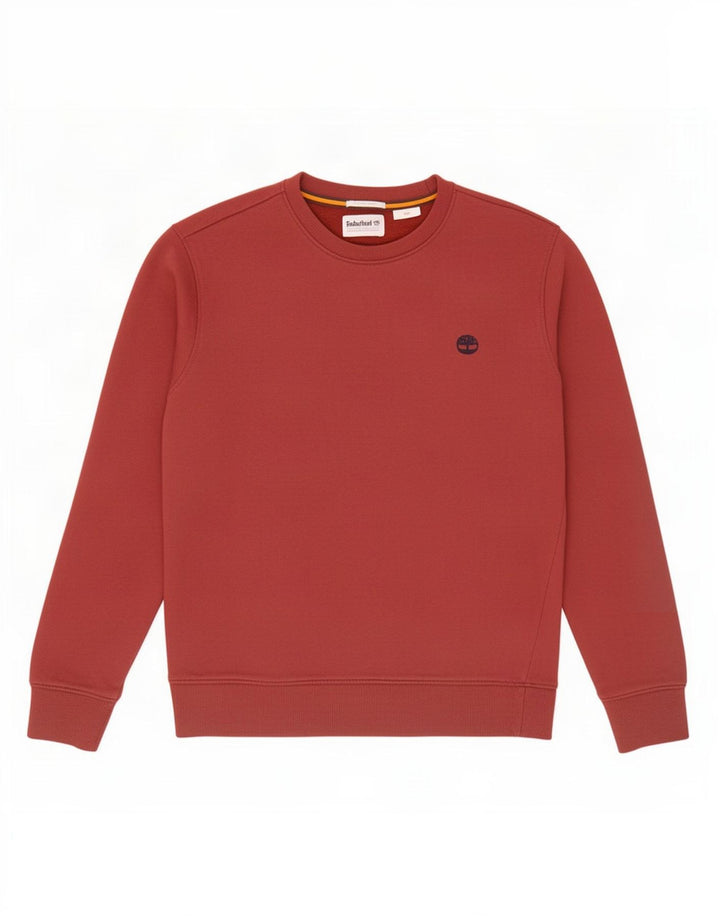Timberland Hombre Regular Fit Sudadera Jumper Pequeño Algodón Rojo