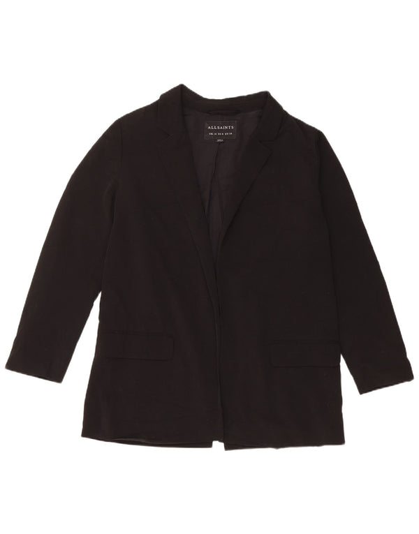 ALL SAINTS Chaqueta tipo blazer abierta para mujer UK 10 Small Poliéster negro