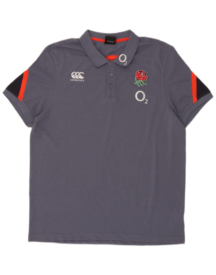 CANTERBURY Polo gráfico para hombre XL Azul marino Colorblock Poliéster