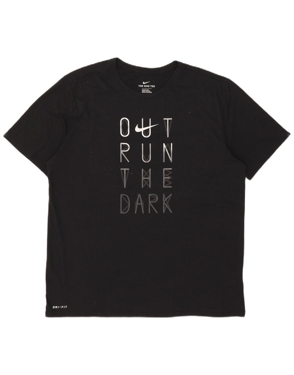 Nike Camiseta Dri Fit Graphic para hombre Top XL Poliéster negro