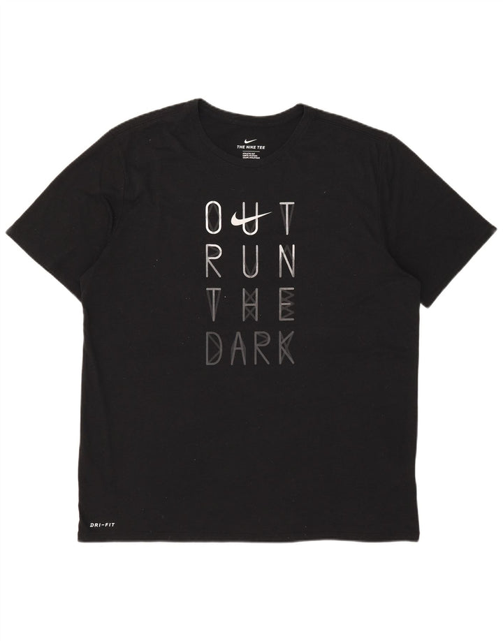 Nike Camiseta Dri Fit Graphic para hombre Top XL Poliéster negro