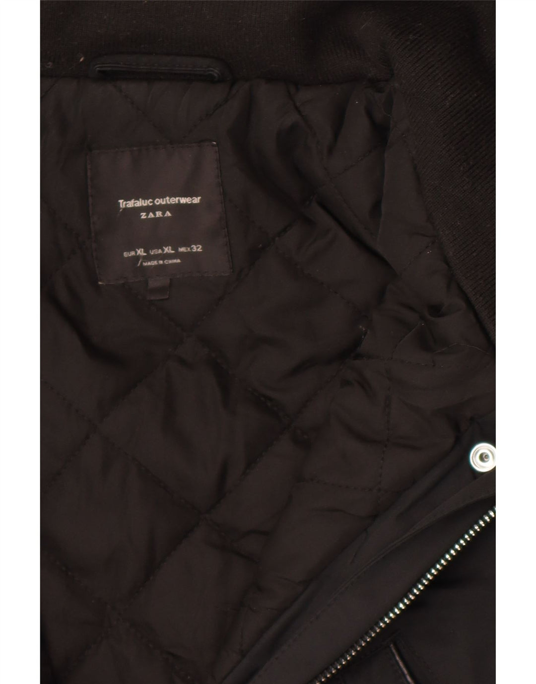 Zara Mujer Chaqueta Cortavientos Con Capucha ES 40 XL Poliéster Negro