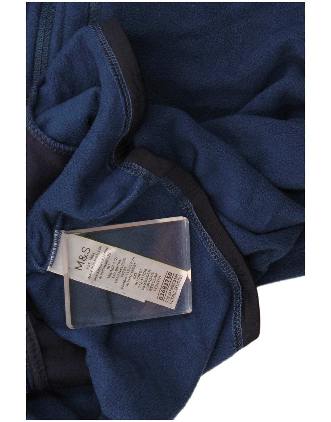 Marks & Spencer Chaqueta polar para hombre UK 42 XL Poliéster azul marino