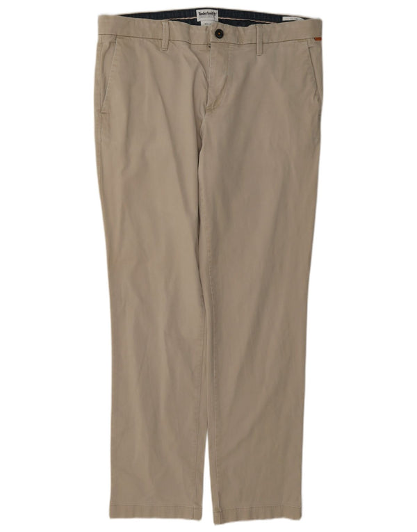 Timberland Pantalón chino ajustado para hombre W36 L32 Algodón beige