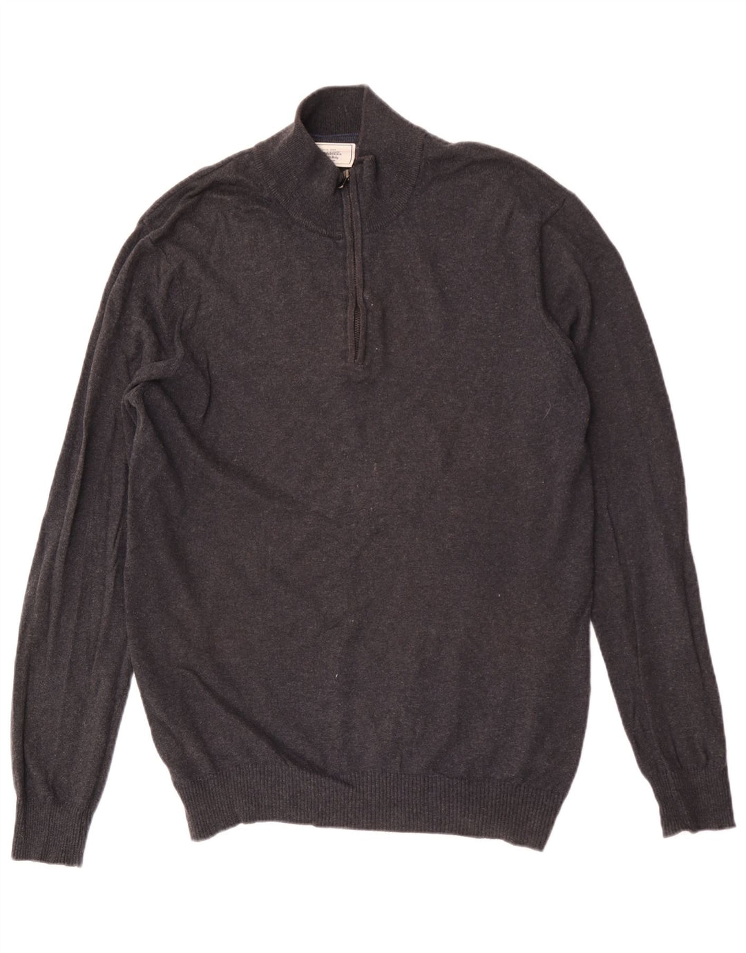 John Lewis - Jersey para hombre con cuello y cremallera, talla XL, algodón gris