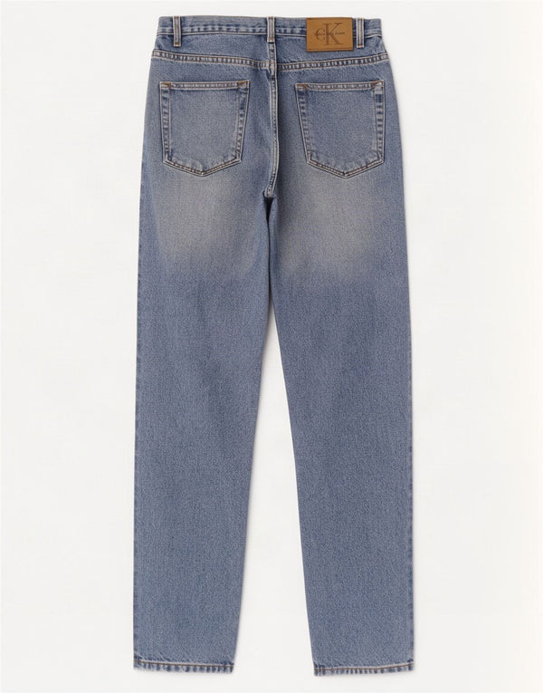Calvin Klein Jeans cónicos de cintura alta para mujer US 8 Medium W28 L27 Azul