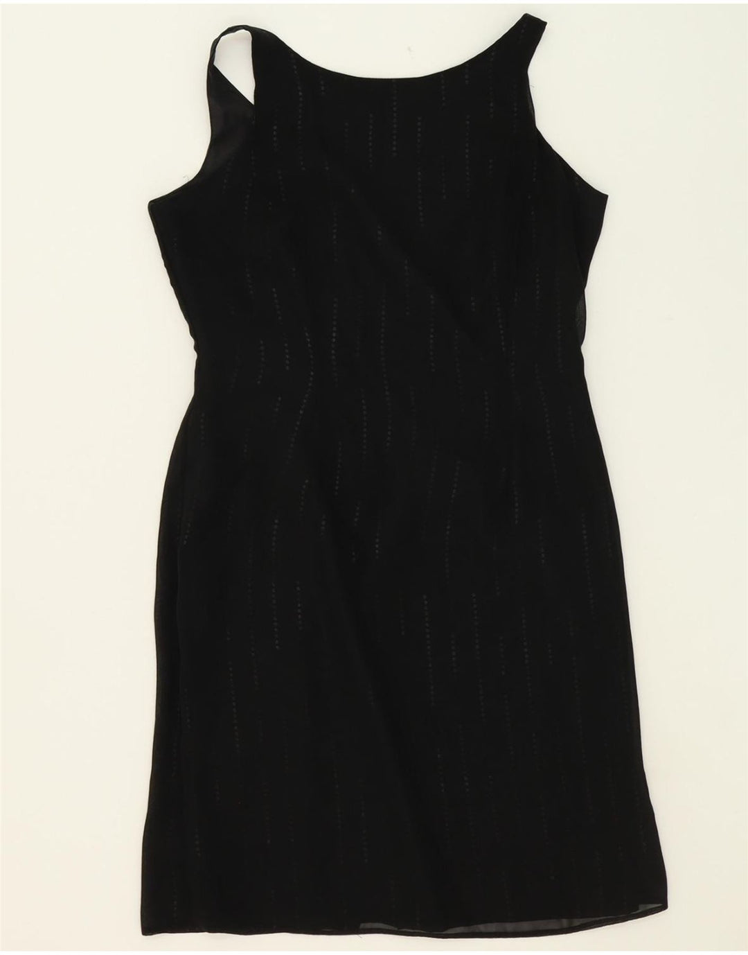 VINTAGE Womens Sleeveless Sheath Dress UK 12 Medium Black Polyester Vintage Vintage and Second-Hand Vintage from Messina Hembry 