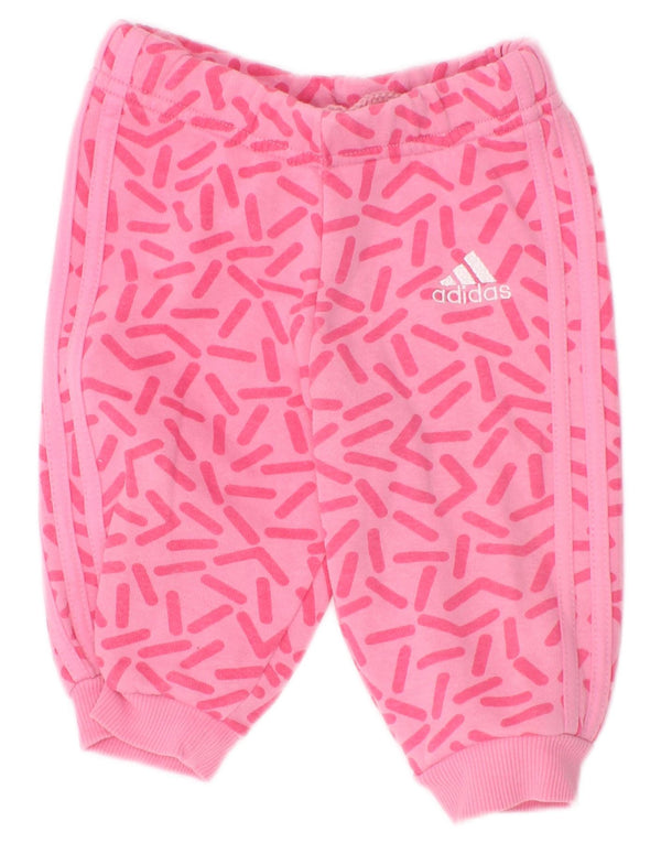 Adidas Joggers - Pantalón de chándal para bebé niña, 3 a 6 meses, color rosa geométrico