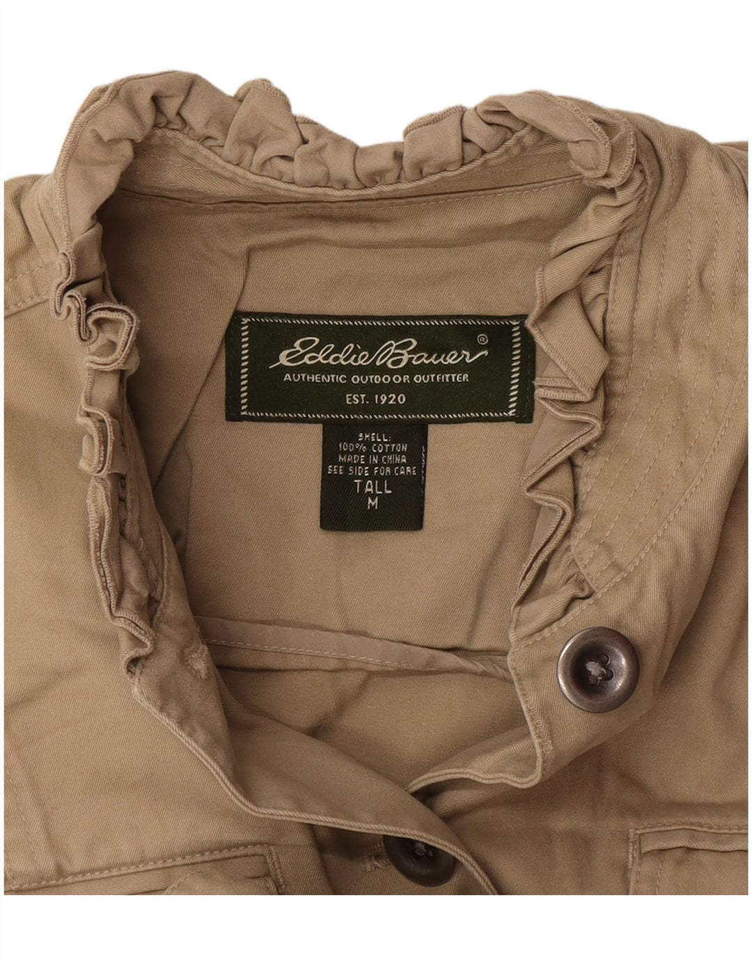 Eddie Bauer Chaqueta tipo blazer alta para mujer Reino Unido 12 Algodón beige medio