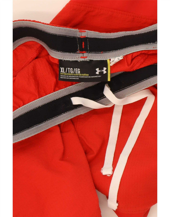 Under Armour Pantalones cortos deportivos con estampado abstracto para hombre XL Rojo