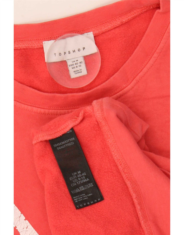 Topshop Sudadera extragrande con estampado gráfico para mujer, talla 40, algodón rosa medio