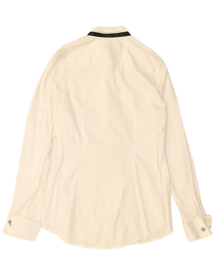 FRED PERRY Camisa de mujer Reino Unido 12 Medio Off White Algodón