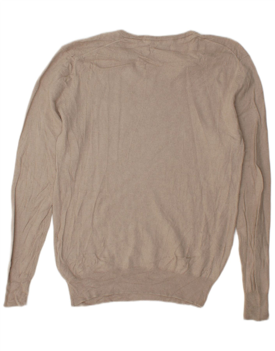 Refrigiwear - Jersey con cuello en V para hombre, talla grande, seda beige
