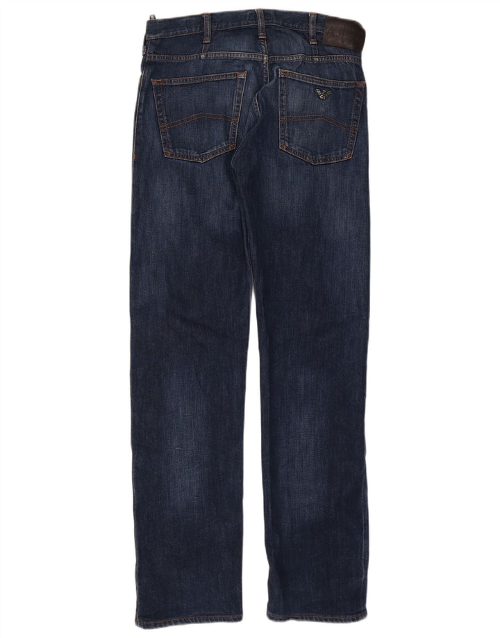 Armani Vaqueros rectos de corte regular para hombre W30 L32 Algodón azul marino