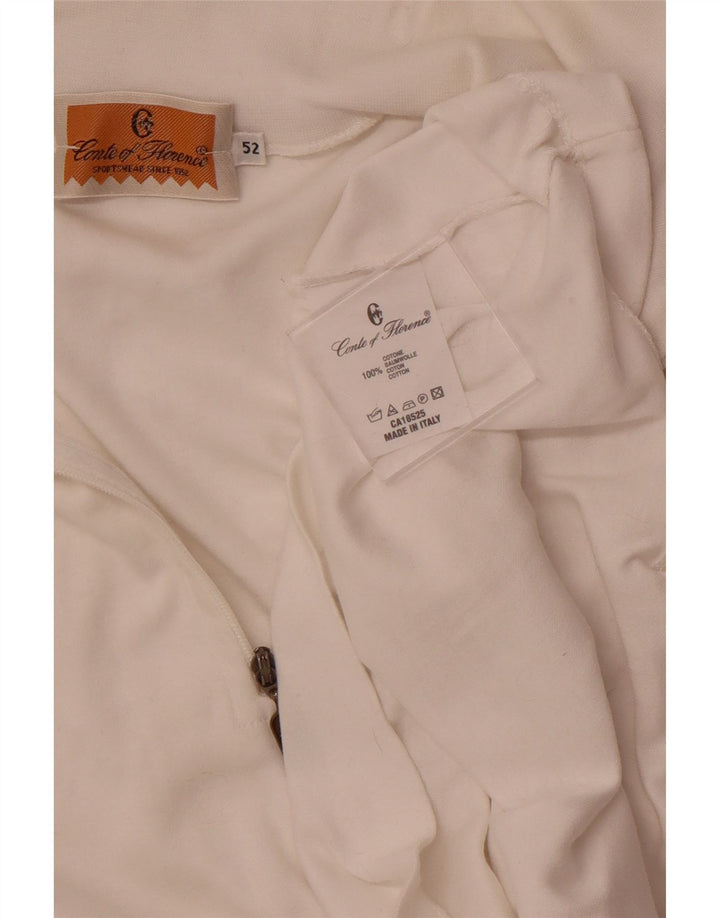 CONTE OF FLORENCE Top de chándal con cuello y cremallera para mujer IT 52 2XL Blanco