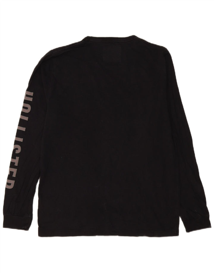 Hollister Hombre Graphic Top Manga Larga Grande Algodón Negro