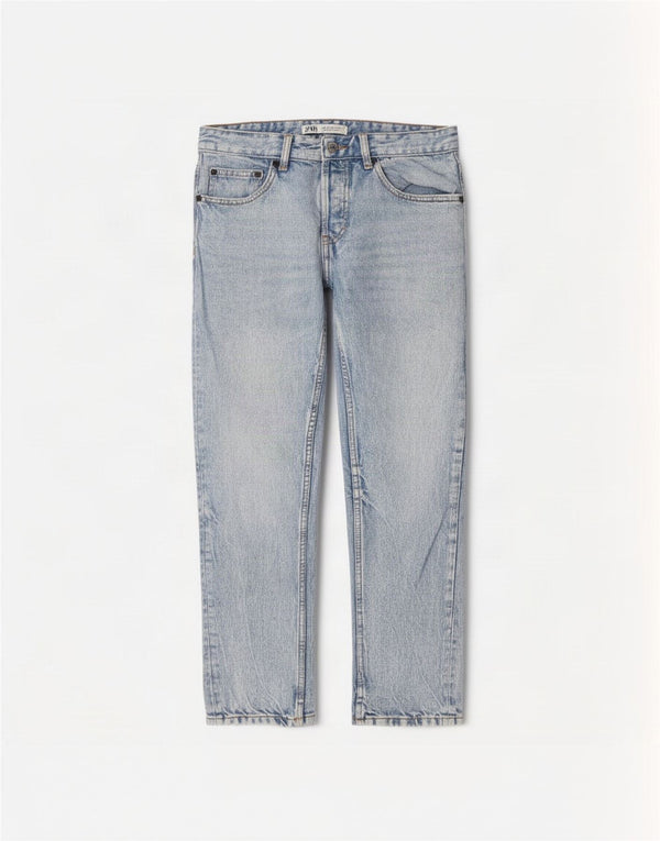 Zara Jeans recortados para hombre EU 30 Small W30 L26 Algodón azul