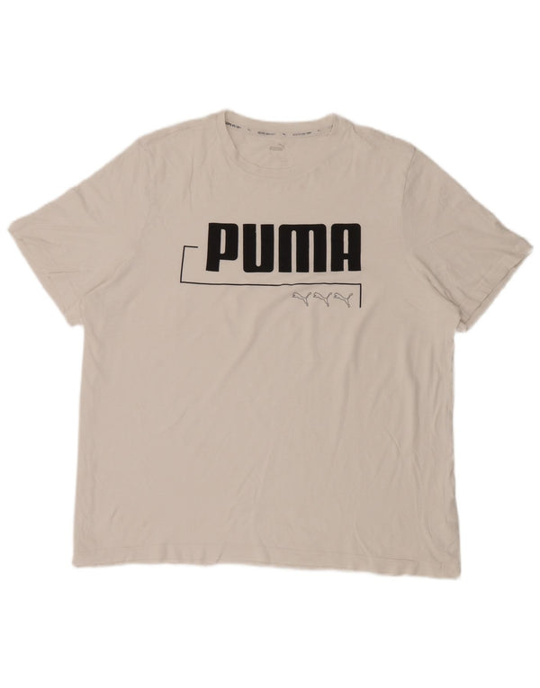 Puma Camiseta gráfica para hombre Top XL Algodón blanco