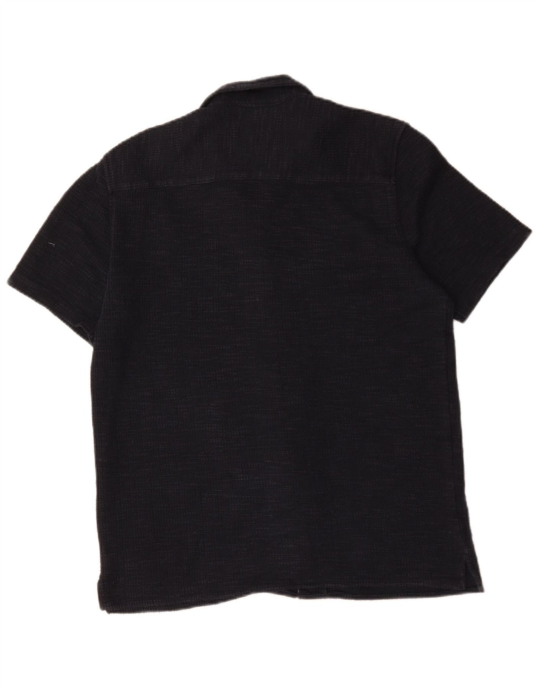 Zara Hombre Camisa Franela Manga Corta Algodón Azul Marino Medio