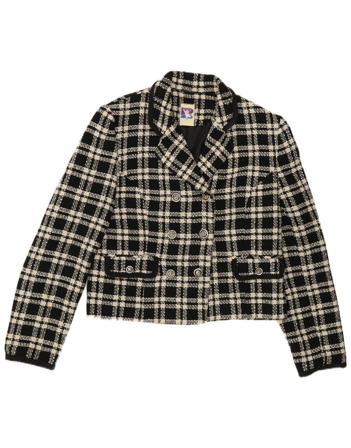 Yessica Chaqueta Blazer De Doble Botonadura Para Mujer EU 40 Medium Black Check Wool