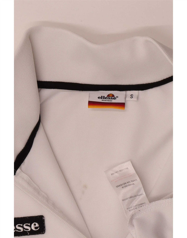 Ellesse Mens Chándal Top Chaqueta Pequeña Blanco Poliéster Deportes