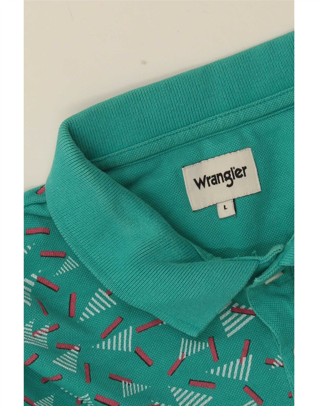 Wrangler Polo Para Hombre Grande Turquesa Geométrico