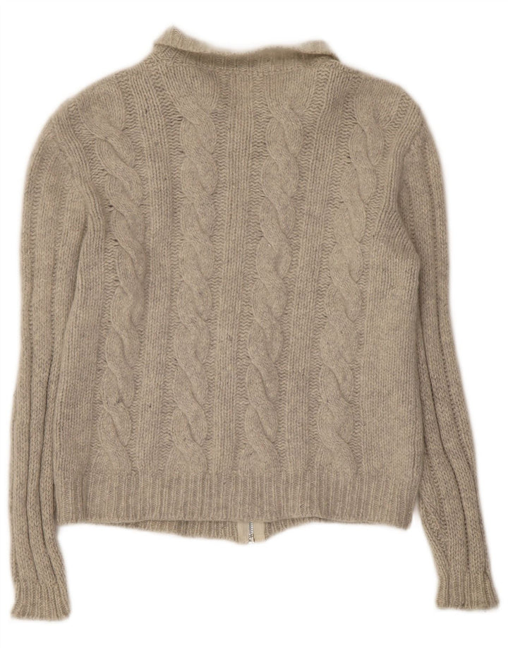Vintage mujer Cardigan suéter Reino Unido 10 pequeño gris