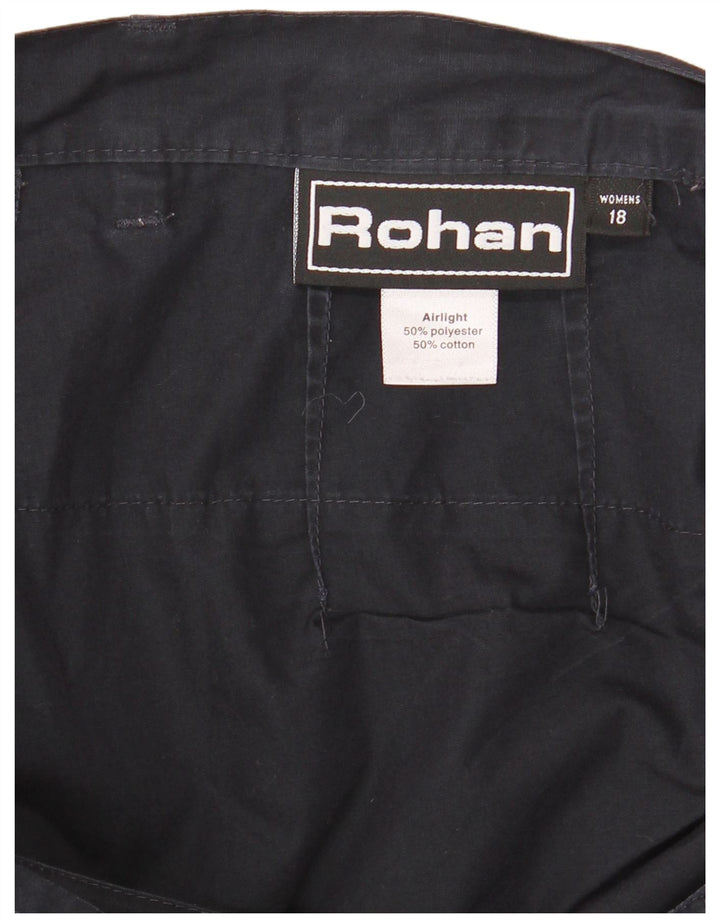 Rohan Pantalones cargo rectos para mujer UK 18 XL W34 L29 Azul marino Poliéster