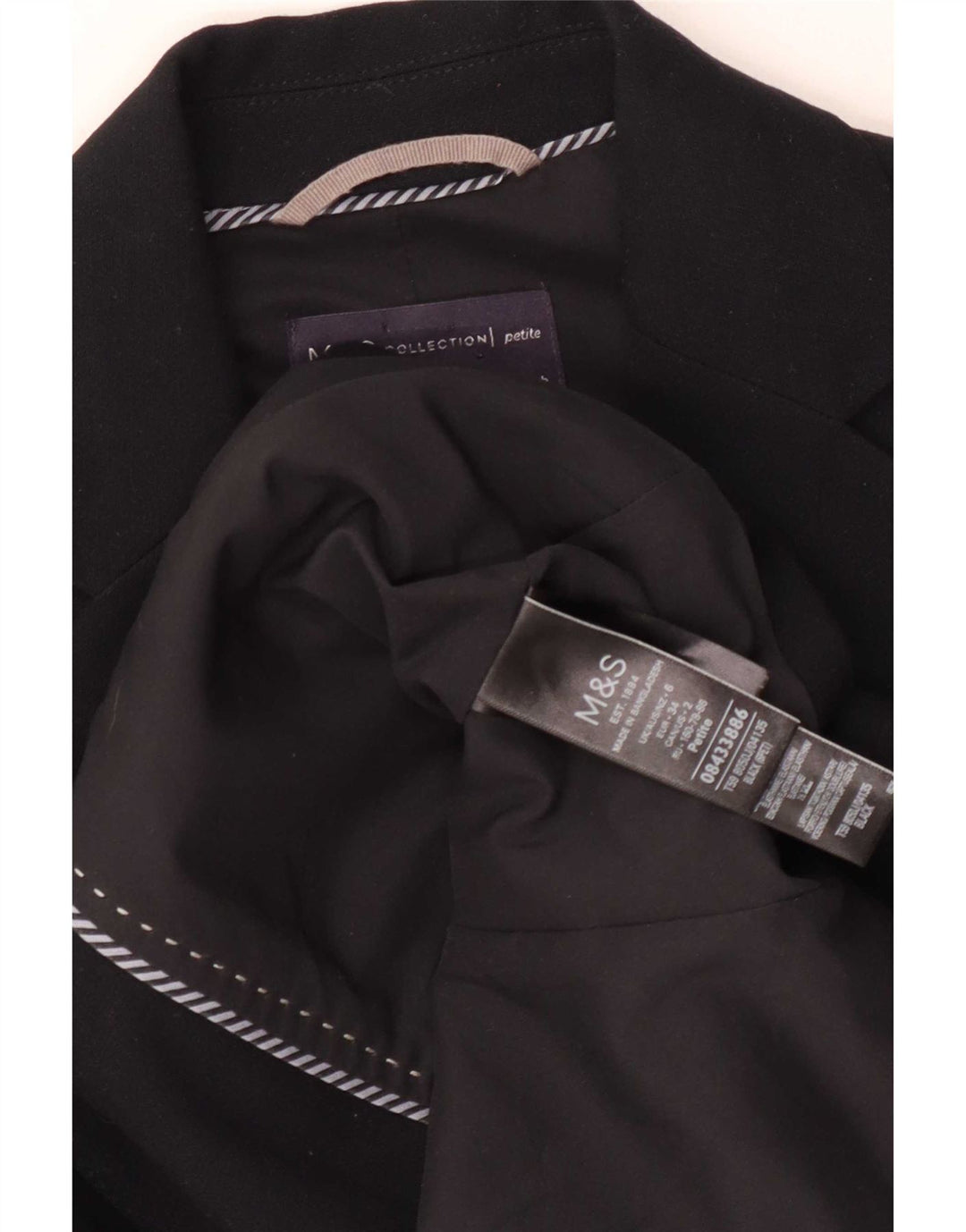 Marks & Spencer Chaqueta tipo blazer de 2 botones para mujer UK 6 XS Poliéster negro