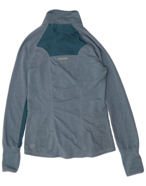 Puma Mujer Chándal Top Chaqueta UK 8 Pequeño Azul Colorblock Poliéster