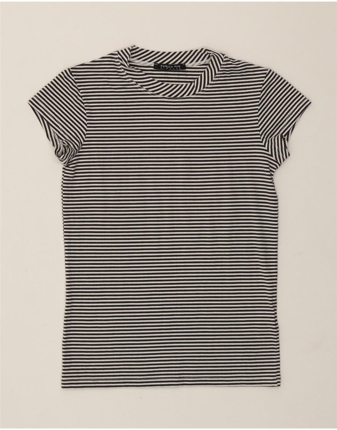 Patrizia Pepe Camiseta para mujer Top UK 8 Small Black Stripes