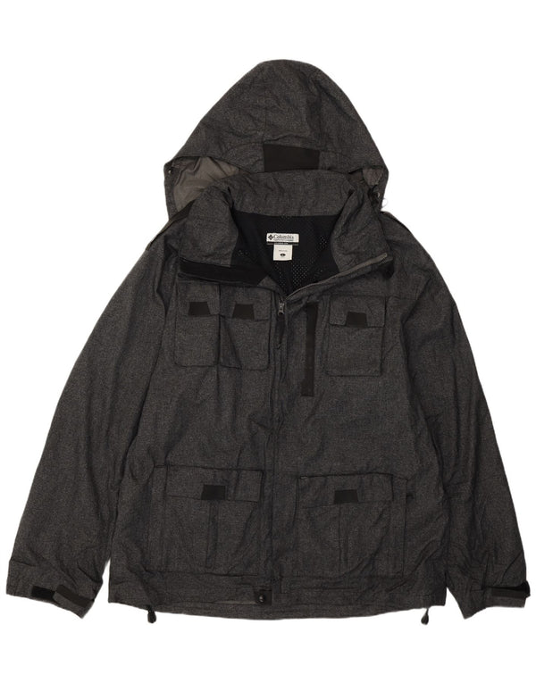 Columbia Chaqueta utilitaria con capucha para hombre UK 40 Large Gris Poliamida
