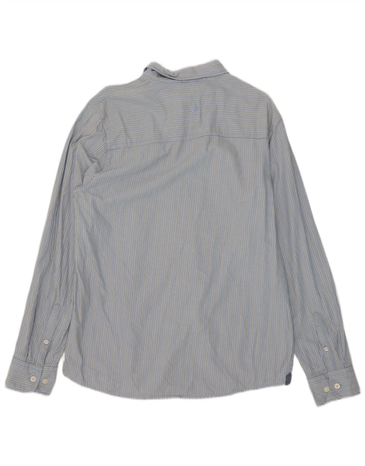 Camisa de hombre Fat Face de algodón a rayas azul medio