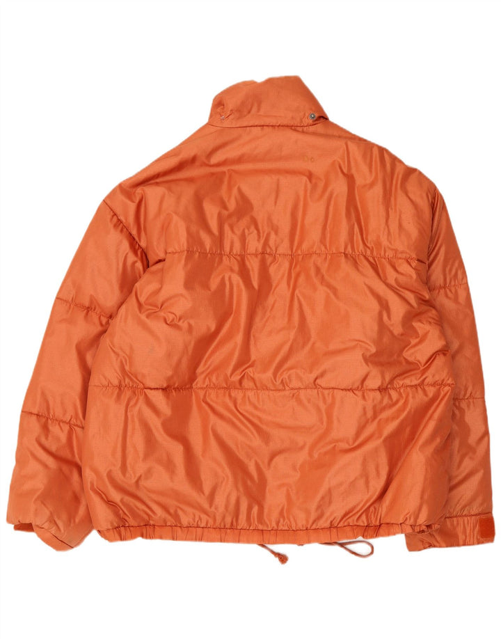 Vintage hombres suelta ajuste chaqueta acolchada Reino Unido 40 grande naranja poliamida