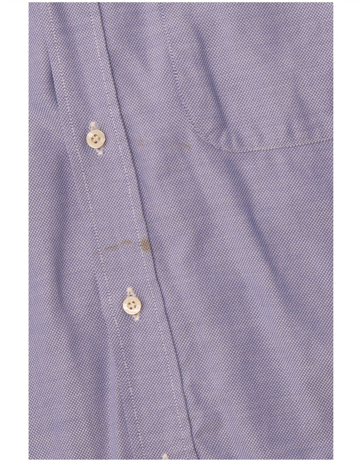 LACOSTE Camisa de manga corta para hombre Talla 41 Algodón azul grande