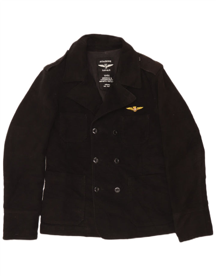 Aviazione Navale Chaquetón para hombre UK 38 Mediano Algodón negro
