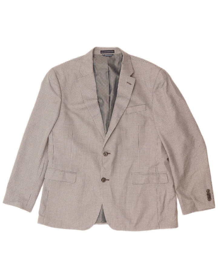 Tommy Hilfiger Chaqueta Blazer de 2 Botones para Hombre US 42 XL Poliéster a Cuadros Gris