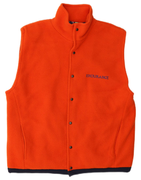 Chaleco polar Endurance para hombre UK 40 Large Naranja Colorblock Poliéster