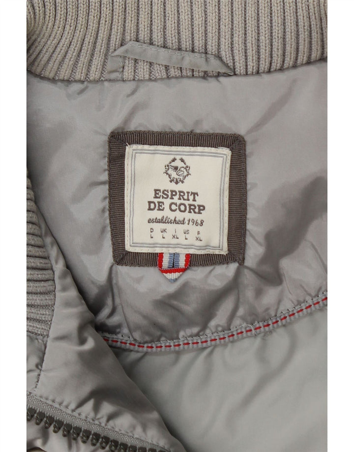 Esprit Chaleco acolchado para mujer UK 46 Grande Poliéster gris